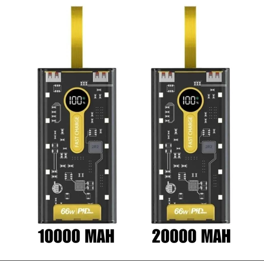 Transparent 66W Power Bank | LED Display | 20,000mAh